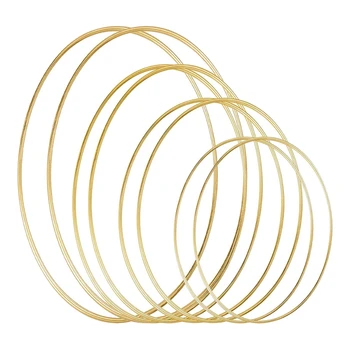 

8 Pcs Metal Rings Hoops for Dream Catchers and Crafts Large Wedding DIY Floral Wreath,6 Inch,8 Inch,10 Inch,12 Inch