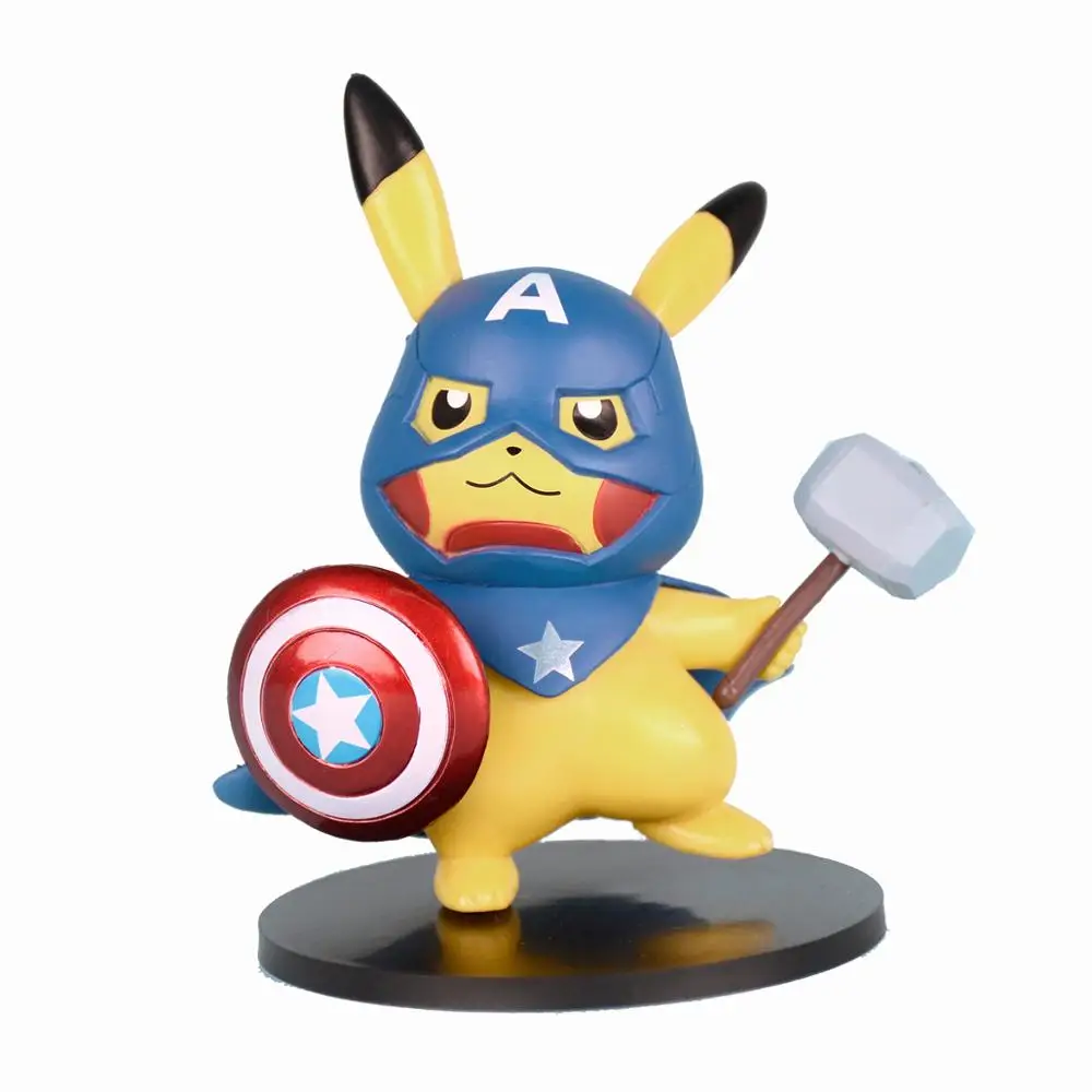10 см Comic pika Косплей Супергерои Фигурки игрушки Железный человек Тор Капитан