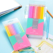 מרקו 12/24 Macaron פסטל צבעים לא רעיל צבע עיפרון לפיס דה cor מקצועי עפרונות צבעוניים עבור ספר(China)