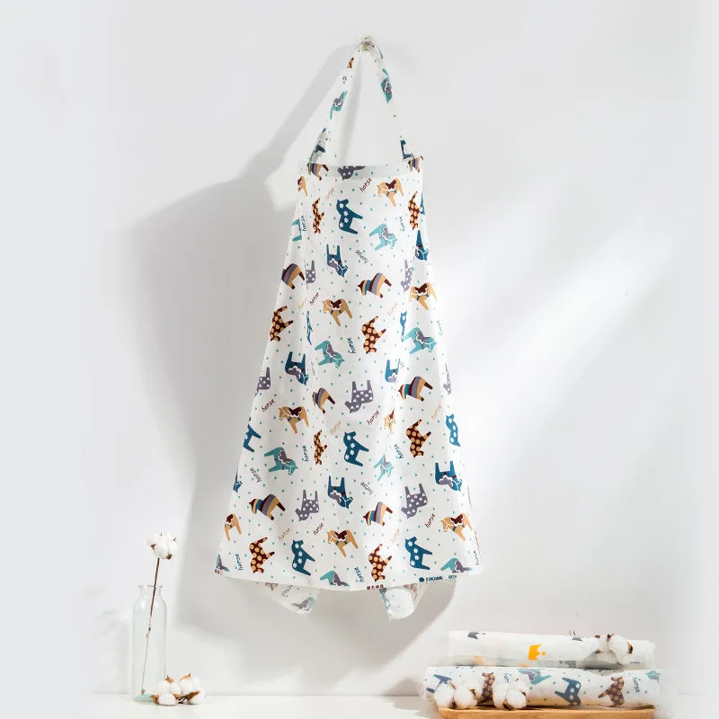 Breathable breastfeeding cover lightweight pure cotton privacy feeding cover adjustable shoulder strap