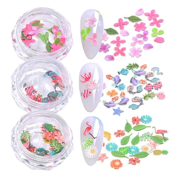 

1 Box Flower Nail Art Sequins Glitter Manicure French Decoration 3D Mixed Designs Slices Nails Accessories Art Idea Decor Nail