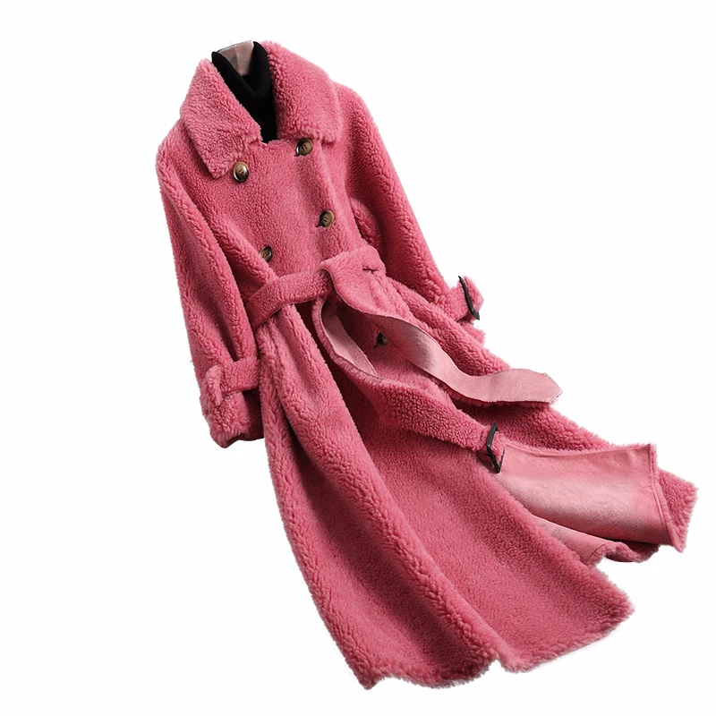 Goedkoop 2019 lange Wollen Winterjas Vrouwen dikke Double Breasted jas Plus size herfst en winter nieuwe aankomst 8 kleuren