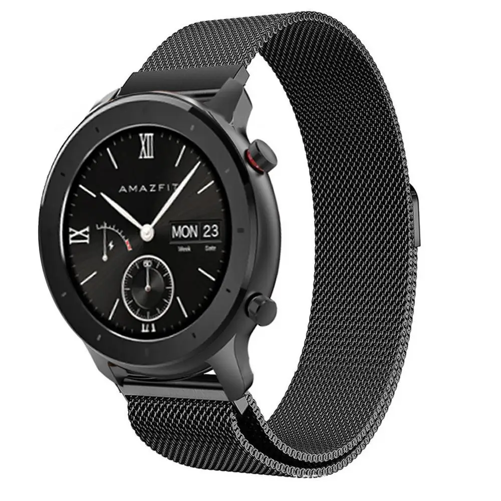 Миланская петля магнитный ремешок для Huami Amazfit GTR 42 мм Amazfit BIP ремешок для часов браслет из нержавеющей стали 20 мм