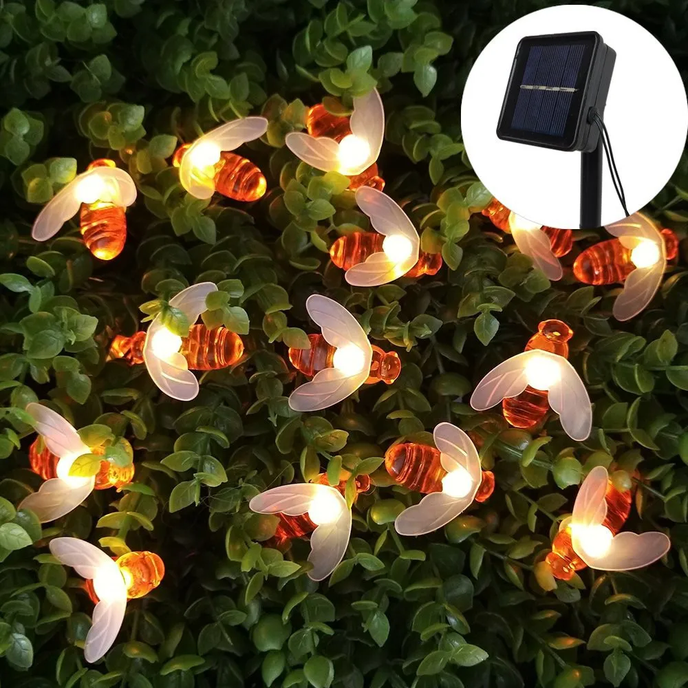 New Bee солнечные световые лампы 20 Вт, 30 Вт, 40/50/60LED энергии светильник напольный светильник для сада вечерние забор патио праздник Рождества дома светильник