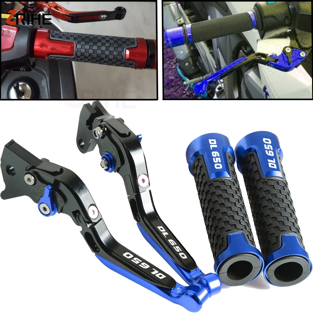 

Motorcycle Foldable Adjustable Brake Clutch Levers and Handlebar Grips Set For Suzuki DL650 DL 650 2004-2010 2005 2006 2007 2008