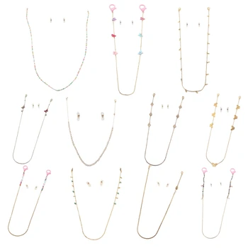 

Beads Butterfly Chain Face Mask Holder Lanyard with Clips EyeglassJewelry Strap Rest Ears Neck Hanger Leash Retainer for Adult