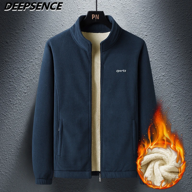 Men's Winter Fleece Jacket Coat Polar Fleece Thick Warm Stand Outdoor Jacket Fashion Trand Casual Streetwear Jacket Men Clothing|Jackets| - AliExpress