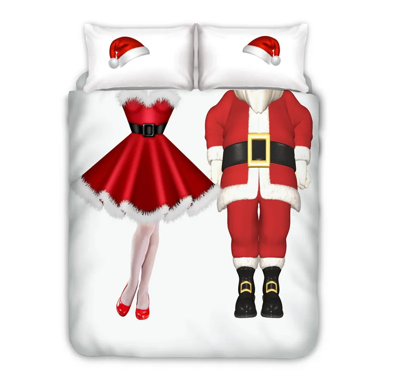 

Christmas Couple Bedding Sets 3pcs Double Queen King Duvet Cover Set Bedclothes Bed Linen (No Sheet No Filling)