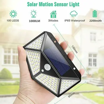 

Outdoor Solar Lamp LED Solar Light with PIR Motion Sensor Solar Powered Waterproof Wall Light for Garden Yard Path J99St