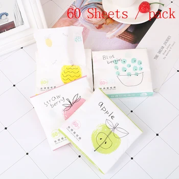 

60Pcs/Pack 3 Ply Disposable Facial Paper Tissues Thickened Cute Colorful Cartoon Printing Napkins Portable Car Home Party Decor