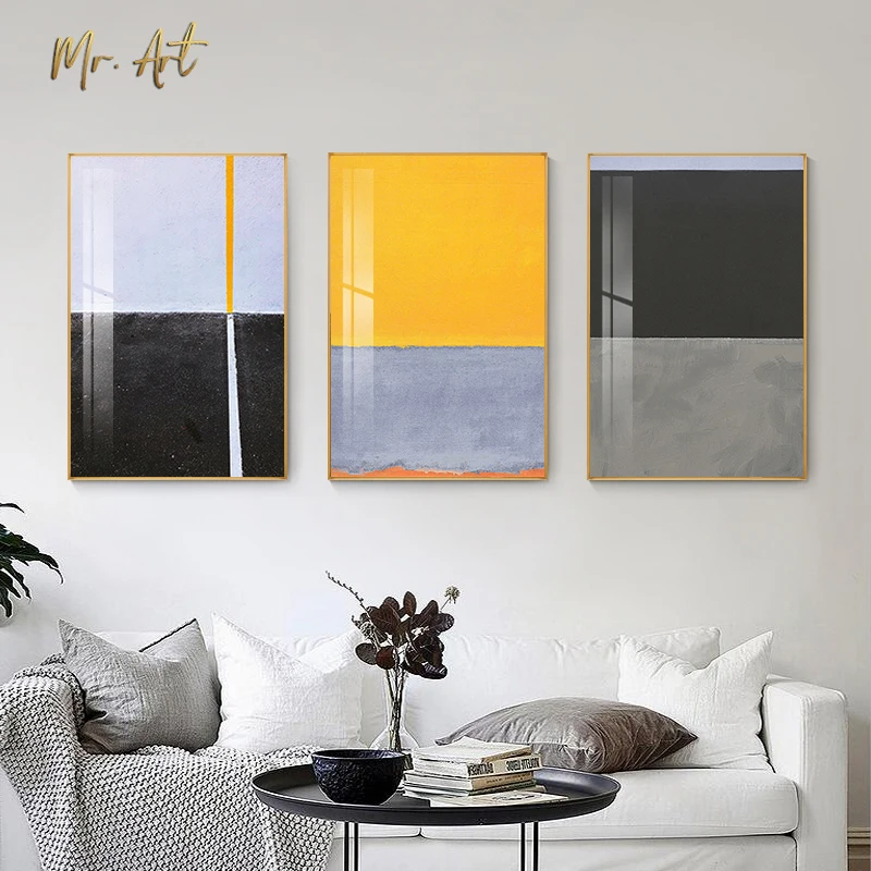 

Colorful Canvas Painting Abstract Home Decor Modern Bright Color Blocks Wall Art Poster Picture for Living Room Bedroom No Frame