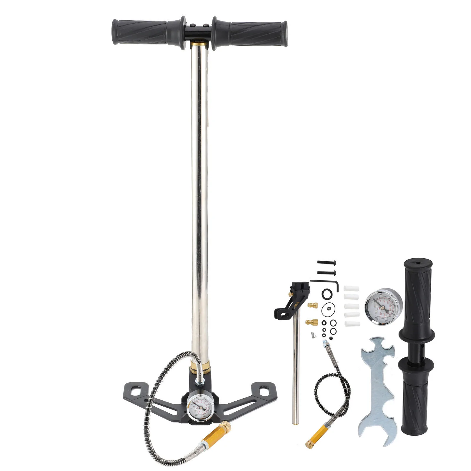 4500PSI6000PSIHighPressure3StageCarMiniHandOperatedAirPump