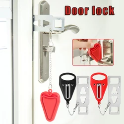 Portable Door Lock Safe Durable Door Lock Punch Free Removable Door Stopper Universal For Home Hotel Hardware Cerradura Puerta