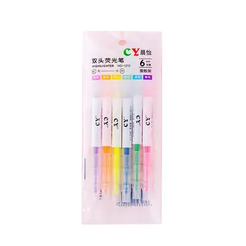 

Double-Headed Highlighter Double-Color Highlighter Students Mark Key Sentences Plastic Colored Oblique Head Marker Highlighter