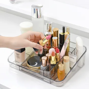 

Transparent cosmetic case plastic desktop dressing table lipstick cosmetic finishing storage box ZP01121821