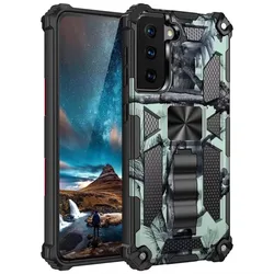 Rugged Shockproof Military - Grade Kickstand Phone Case for Galaxy A57 (Mint Green)