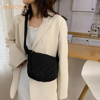 

Nylon Casual Shoulder Bag Women Solid Lattice Pattern Crossbody Satchel Bag