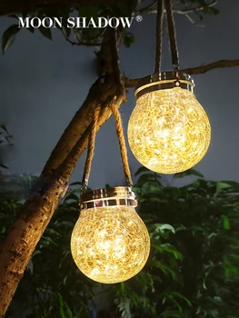 

MOONSHADOW Solar Light Outdoors Round Waterproof Led Solar Garden Fairy Lamp For Balcony Party Yard Decoration Star Night Light