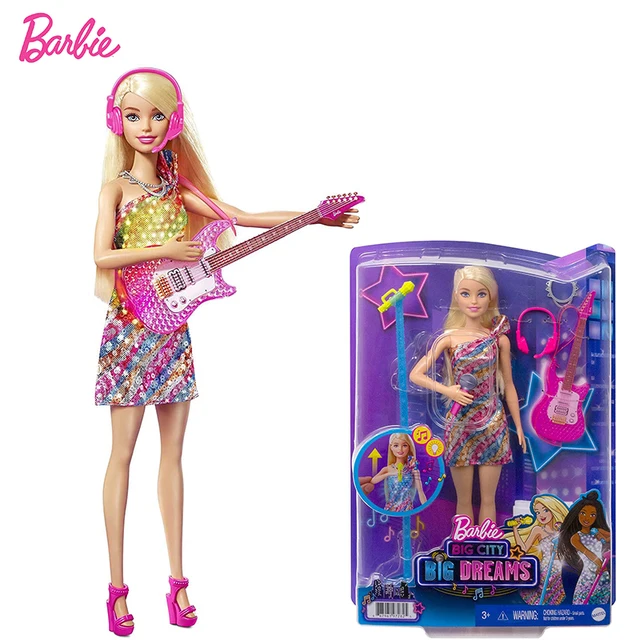 Barbie Big City Big Dreams Malibu Roberts Doll 12-in Blonde with Music Light-Up Feature Microphone Accessories Toy Birthday Gift 1