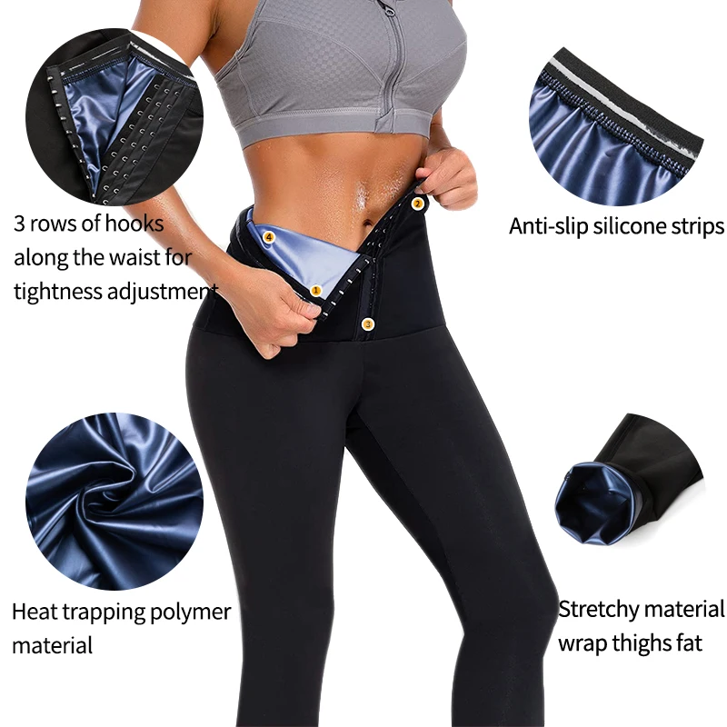 tummy tucker Sweat Sauna Pants Body Shaper for Weight Loss Slimming Shapewear Women Waist Trainer Tummy Control Thermo Sweat Leggings Fitness shapewear bodysuit