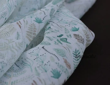 

High-end clothing linen fabric Clear high fashion print burlap material,patchwork cloth