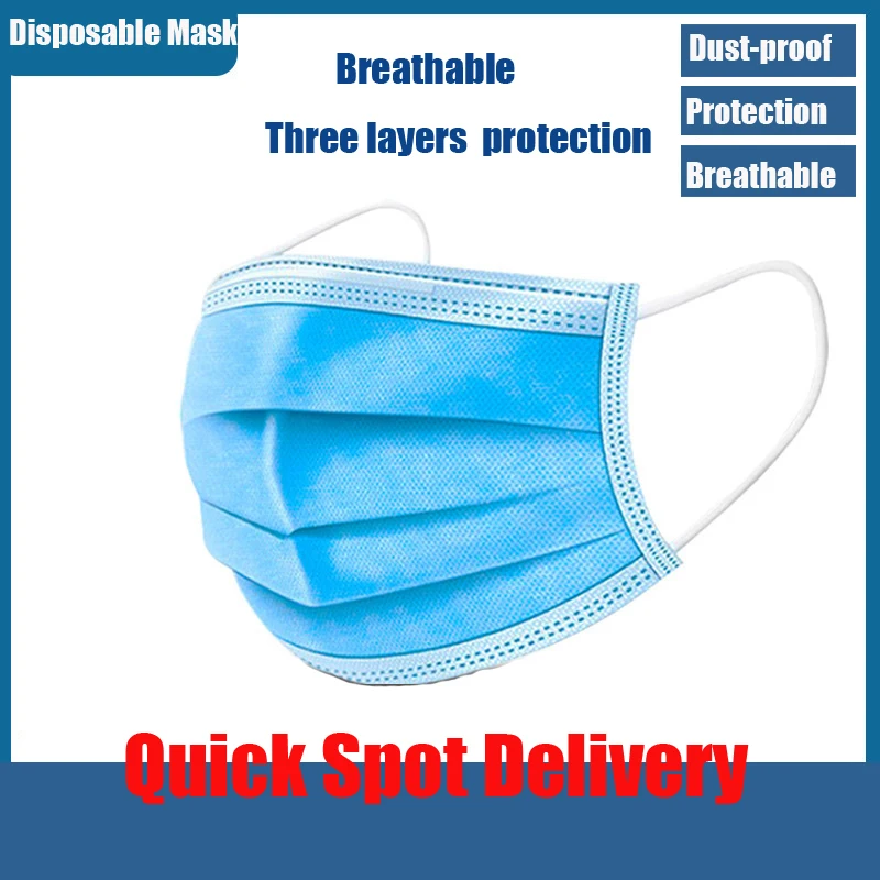 

Anti-Pollution 3 Laye Mask dust protection Masks Disposable Face Masks Elastic Ear Loop Disposable Dust Filter Safety Mask