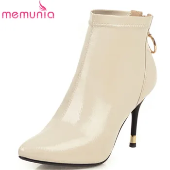 

MEMUNIA 2020 new arrival ankle boots for women sexy thin high heel party wedding shoes ladies pointed toe autumn winter booties