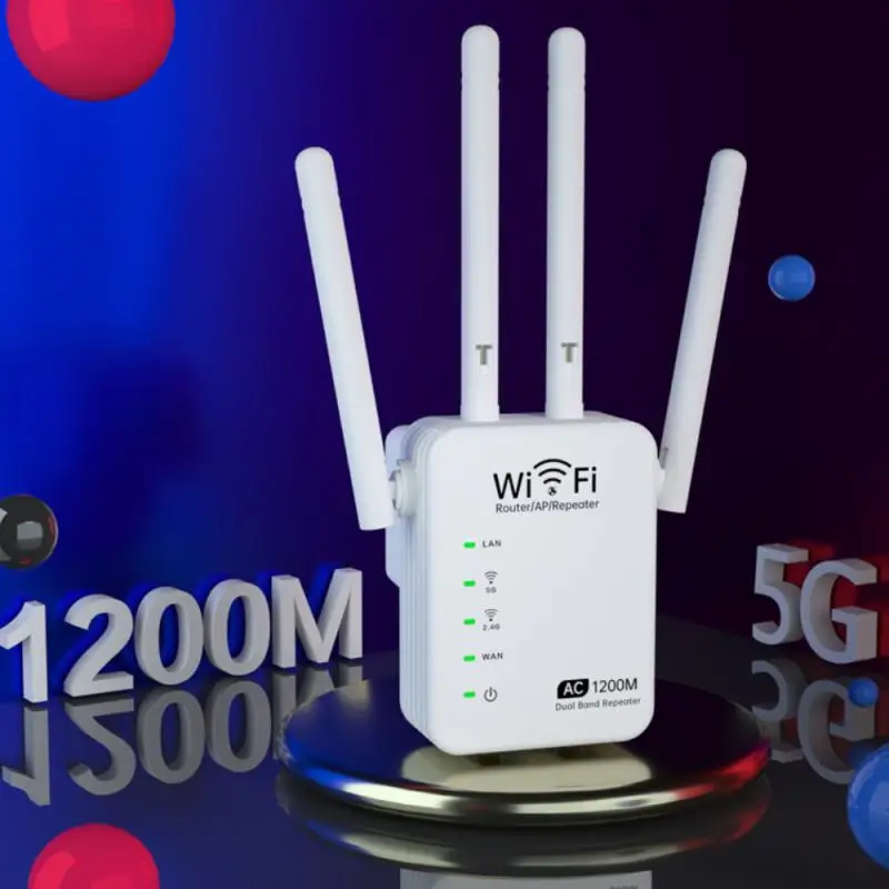 1200Mbps Dual Band 5G Wifi Wireless Repeater Powerful Router Extender Antenna Long Range Wlan WiFi Amplifier | Мобильные телефоны и