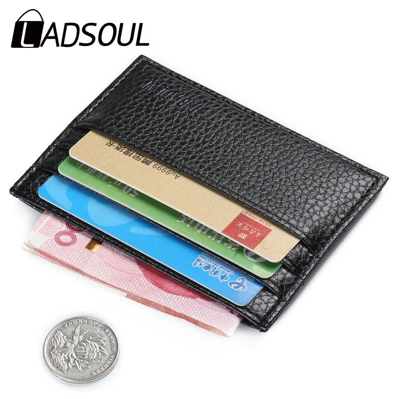 

LADSOUL Casual Fashion Portable Ultra-thin Card Package Men's Multi-card Coin Wallet Small Card Package Bus Card Sets