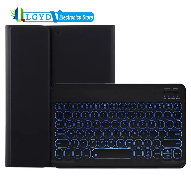 

for iPad Pro 11'' 10.2'' 9.7'' 2017 2018 Bluetooth Keyboard Case Detachable Colorful Backlight Keyboard Protective Case Pen Slot