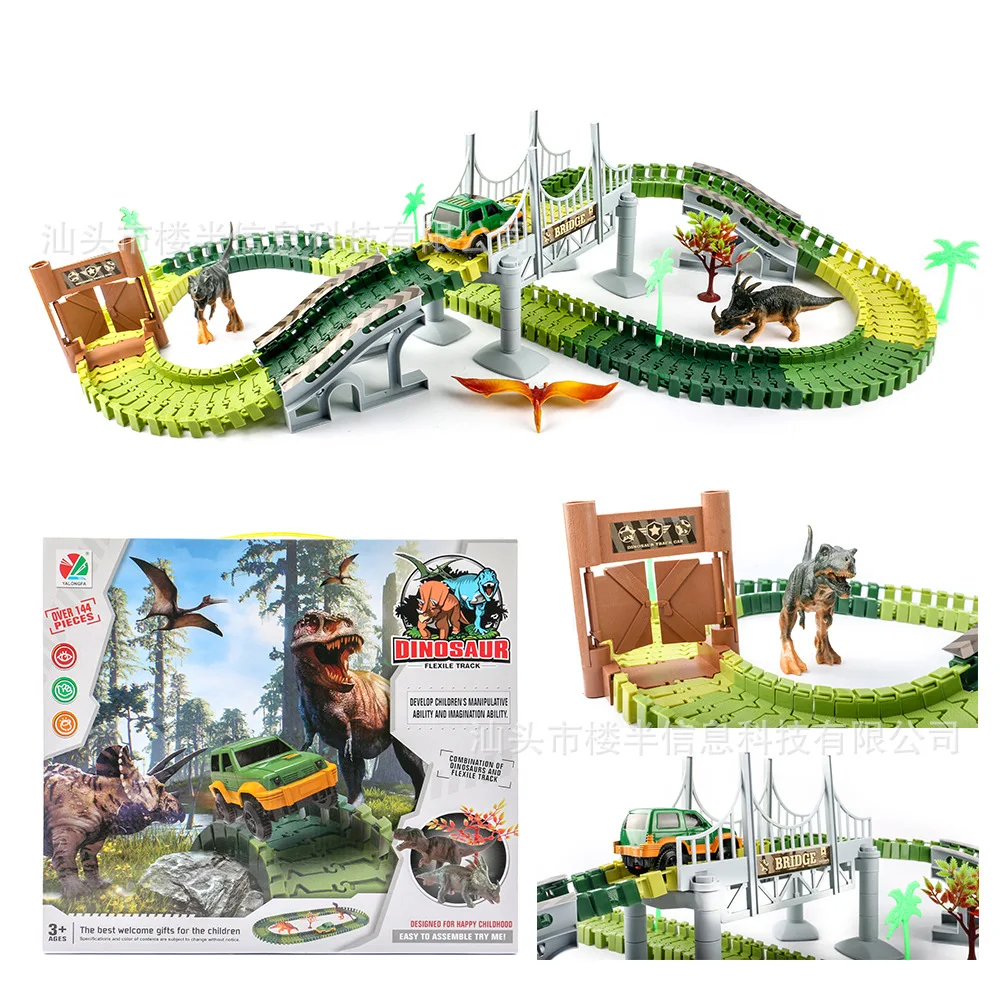 

Hot Sales Electric Camera Track Car Assembled Dinosaur Camera Track Car DIY Assembled E-Bike Children Camera Track Race Car