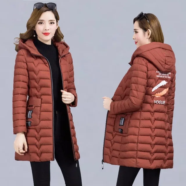 

Off Season Cotton-padded Clothes Women's Mid-length Winter New Style Korean-style Slim Fit Large Size Cotton-padded Jacket Thin