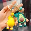 Fruit Doll Keychain Green Avocado Red Strawberry Yellow Pear Orange PVC Pendant Bag Car Keyring Girl Boy Couple Cute Trinket Gif 2