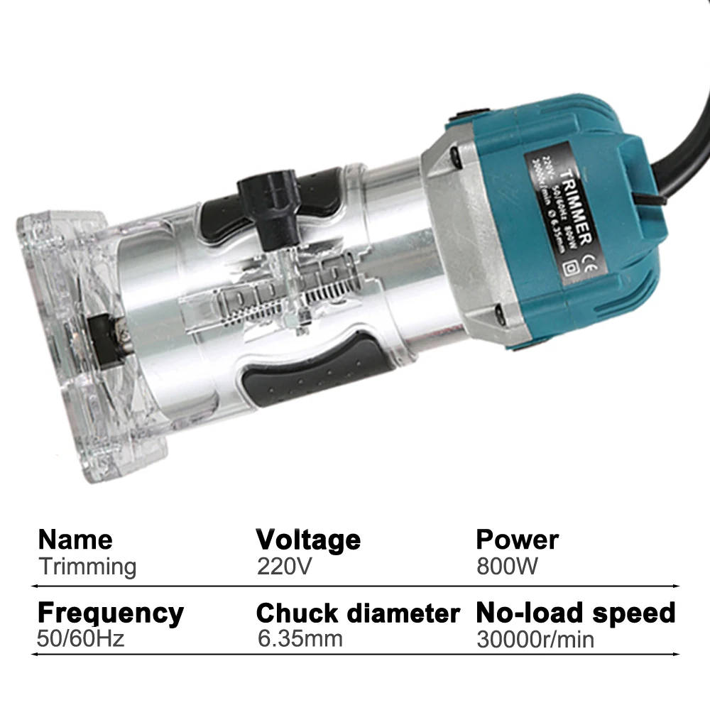 800W 30000rpm Aluminum housting power tools woodworking Electric trimmer slot machine engraving Hand Carving Machine Wood Router