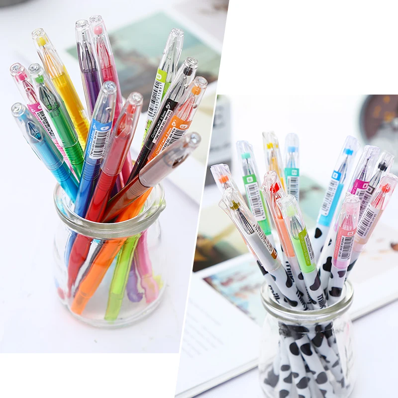 Korean Fancy Rainbow Glitter Colored Gel Pen Creative Drawing Fancy Rainbow Glitter Colored Gel Pen