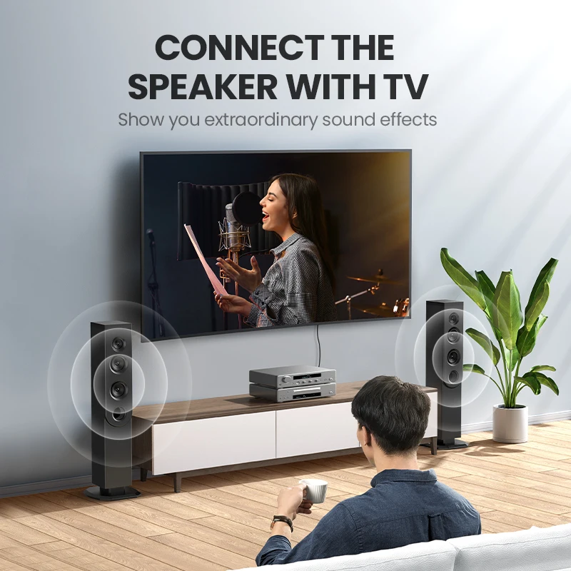 Коаксиальный кабель Ugreen HiFi 5 1 SPDIF RCA штекер стерео аудио нейлоновый 3 м видеокабель