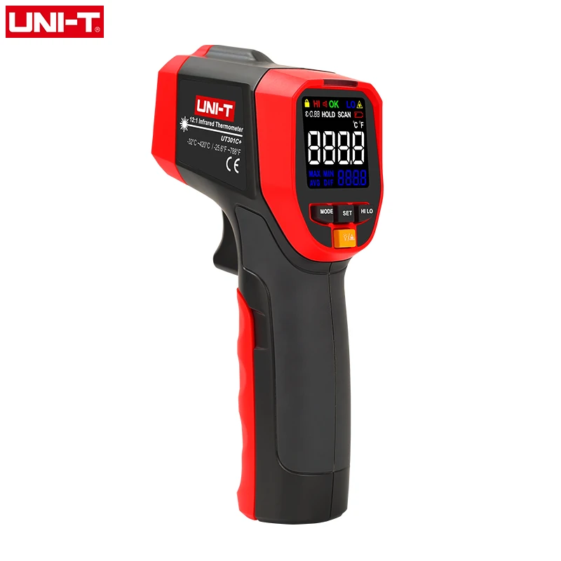 

UNI-T Non Contact Infrared LaserThermometer HD Color Screen Industrial Temperature Measurement Instrument UT301A+ UT301C+ IR Gun