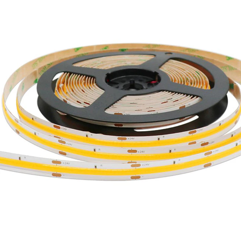 

DC24V DC12V FCCOB led strip CRI90 led strip light 480chips/M high lumen cob led tape without dot 5meter/roll