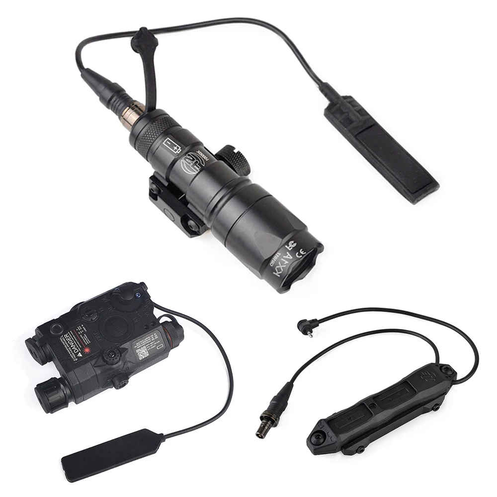 WADSN Airsoft Surefir M300 мини-светильник для разведчика PEQ-15 LA5C IR красный лазерный двойной контроль переключатель с увеличенным давлением Тактический светильник для вспышки