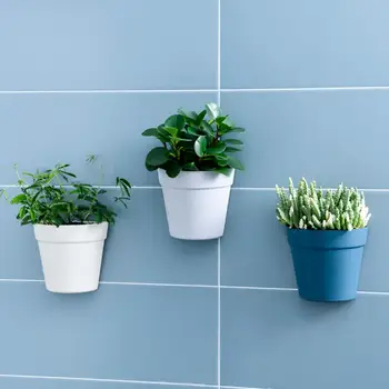 

Semi-circular Flowerpot Wall Mounted Flower Pot Plastic Hanging Plants Pot Plant Basket Home Garden Balcony Planters Decoration