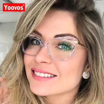 

Yoovos Cateye Glasses Women 2020 Luxury Vintage Eyeglasses Frames Big Frame Glasses Women Retro Cat Eye Okulary Gafas De Mujer