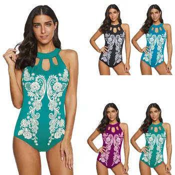 

2020 Sexy Padded Swimwear Women One Piece Swimsuit Monokini Sport Bodysuit Brazilian Beach Swim Wear Plus Size Bathing Suit 5XL