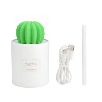 

50ML Cactus Air Humidifier Aroma Essential Oil Diffuser Fogger Mist Maker with Colorful LED Night Light for Home Car