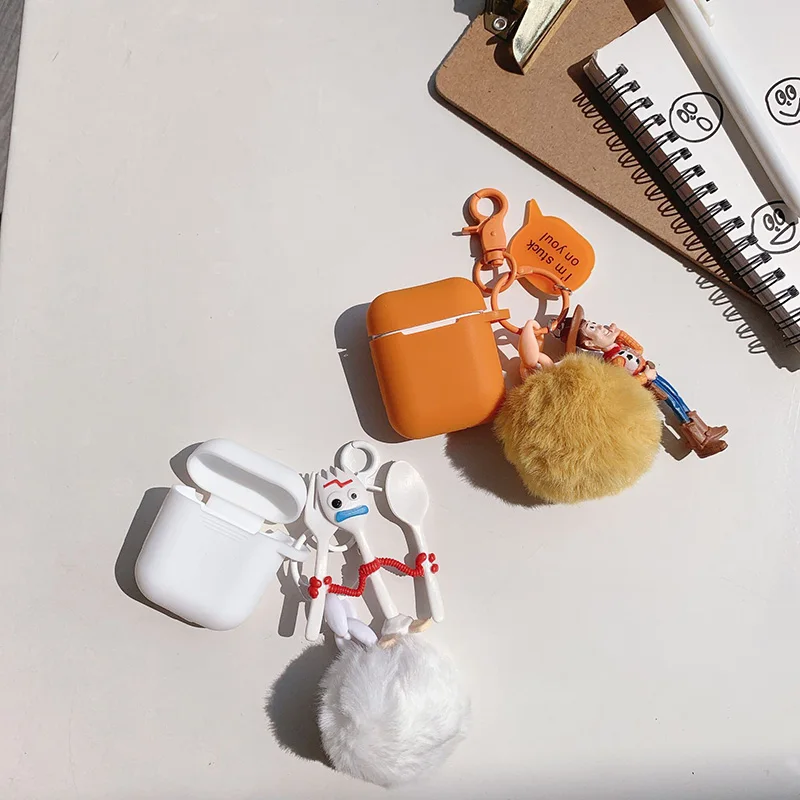 Милая история игрушек мультфильма силиконовые чехлы для Apple Airpods беспроводные Bluetooth наушники гарнитура крышка Air pod 2 Acessorios брелок