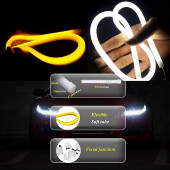 

LED Flexible Tube DRL Headlight Strip Turn Signal Light Strip Daytime Running Lights For Nissan X Trail Teana Qashqai J10 J11