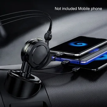 

3 In 1 Fast Charging Lighter Mobile Phones Plug Car Charger Data Vehicle Accessories Auto Travel Retractable Cable Adapter