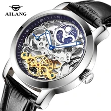 

AILANG 2021 New Men's Mechanical Watch Hollow Dial Stainless Steel Sports Waterproof Men's Business Atmosphere Watch 6812