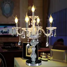 Европейский роскошный благородный кристалл свеча 5 головная лампа спальня кабинет прикроватная лампа Свадебная настольная лампа wy122304