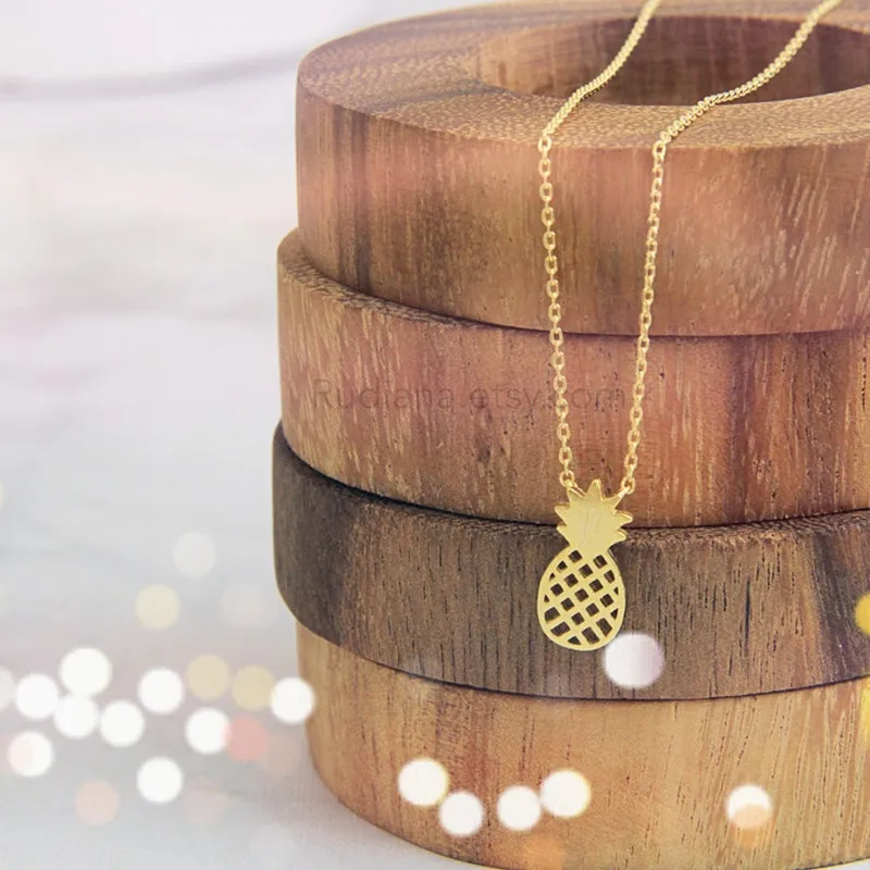Bijoux роковой золото Цвет ананас Цепочки и ожерелья подвеска Нержавеющая сталь