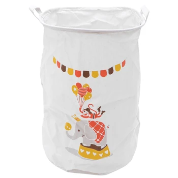 

Basket Foldable Cotton Linen Cartoon Laundry Container Sundries Basket Clothes Hamper Clothes Organizer for Bathroom Home A35